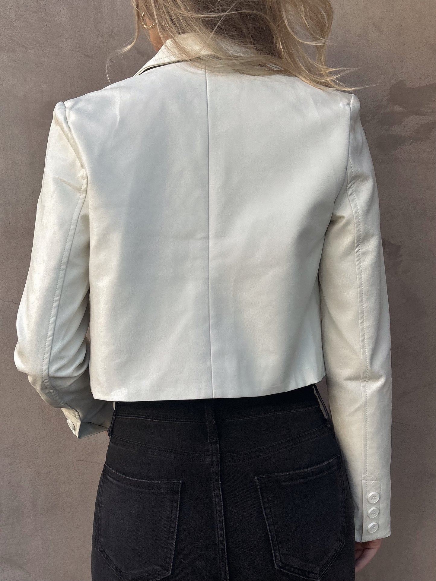 The Pearl Crop PU Jacket